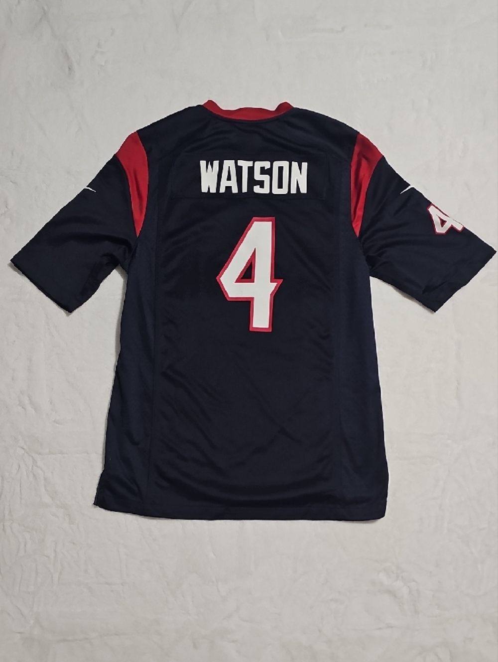 Nike Texans #4 DeShaun Watson Navy and Red Game Jersey - Picture 3 of 6